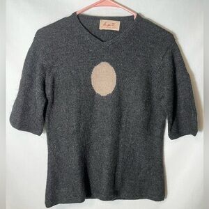 Christopher Totman Y2K Style 100% Baby Alpaca 3/4 Sleeve Tee Size M